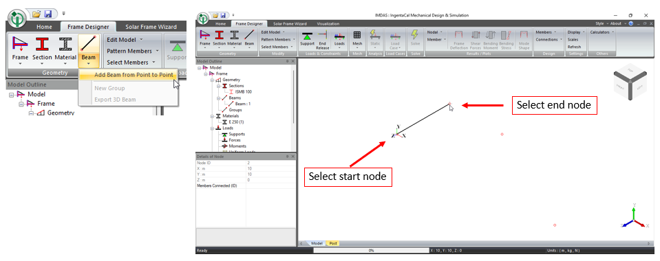 Create Beams graphically